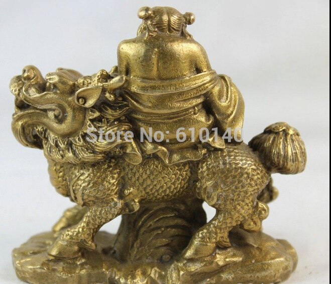 China chinese fengshui messing 8 onsterfelijken god han zhong li rit kylin standbeeld