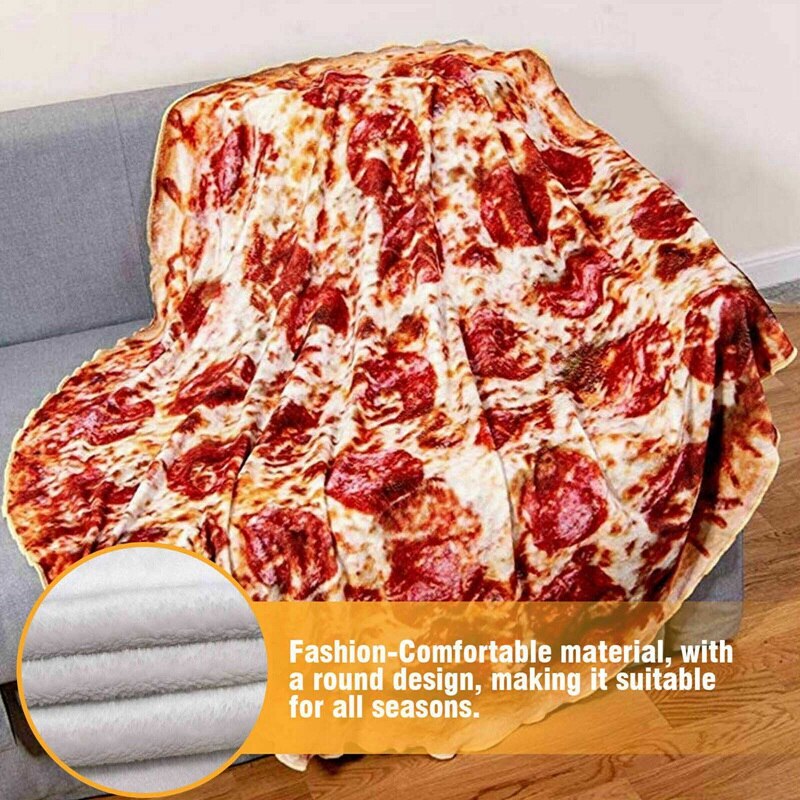 150cm Kreative Burrito Vlies Decke Karikatur Kekse Pizza Runde Werfen Flanell Bett Sofa wickeln Decke für Erwachsene freundlicher Decke