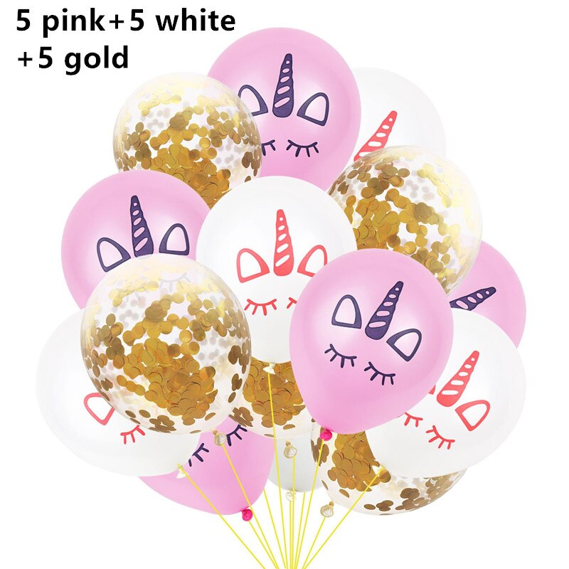 1set Hawaiian Unicorn Party Fiesta Party Balloons Baby Shower Happy Birthday Wedding Party Deco AnniversaireComunion Decoracion: 8 gold