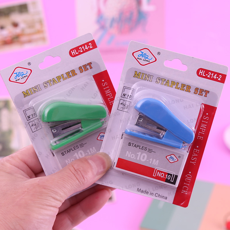 Cartoon Stapler Set Cute Mini Stapler 10# Staples Office Supplies Student Prizes Small