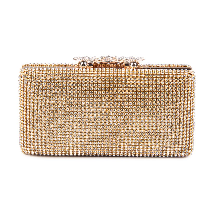 Mulheres sacos de noite strass coroa de metal bolsas cheias de diamantes dia embraiagens bolsa sacos de noite prata/ouro/preto