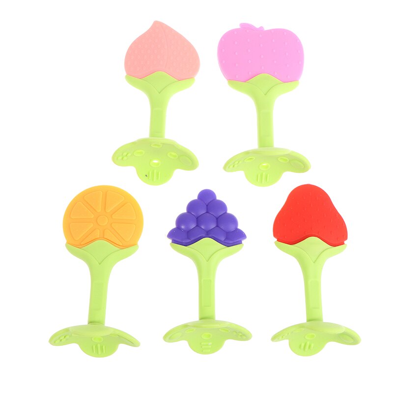 2Pcs Baby Bijtring Veiligheid Siliconen Fruit Stereo Bijtringen Voor Baby Infant Kids Kauwen Tand Speelgoed
