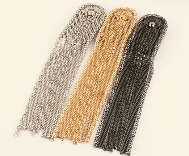 ZY DIY Provided! 2pcs/pair Punk Cool Black Silver Gold Long Metal Alloy Tassel Epaulet Badge Free Alloy Badge