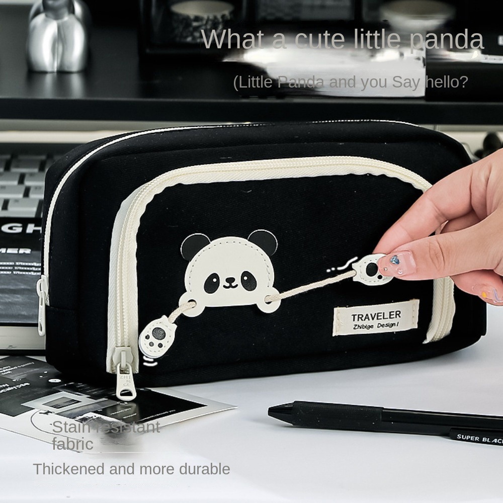 Large Capacity Pencil Bag Aesthetic Stationery Bag Pen Case Girls Zipper Pencil Pouch School Supplies