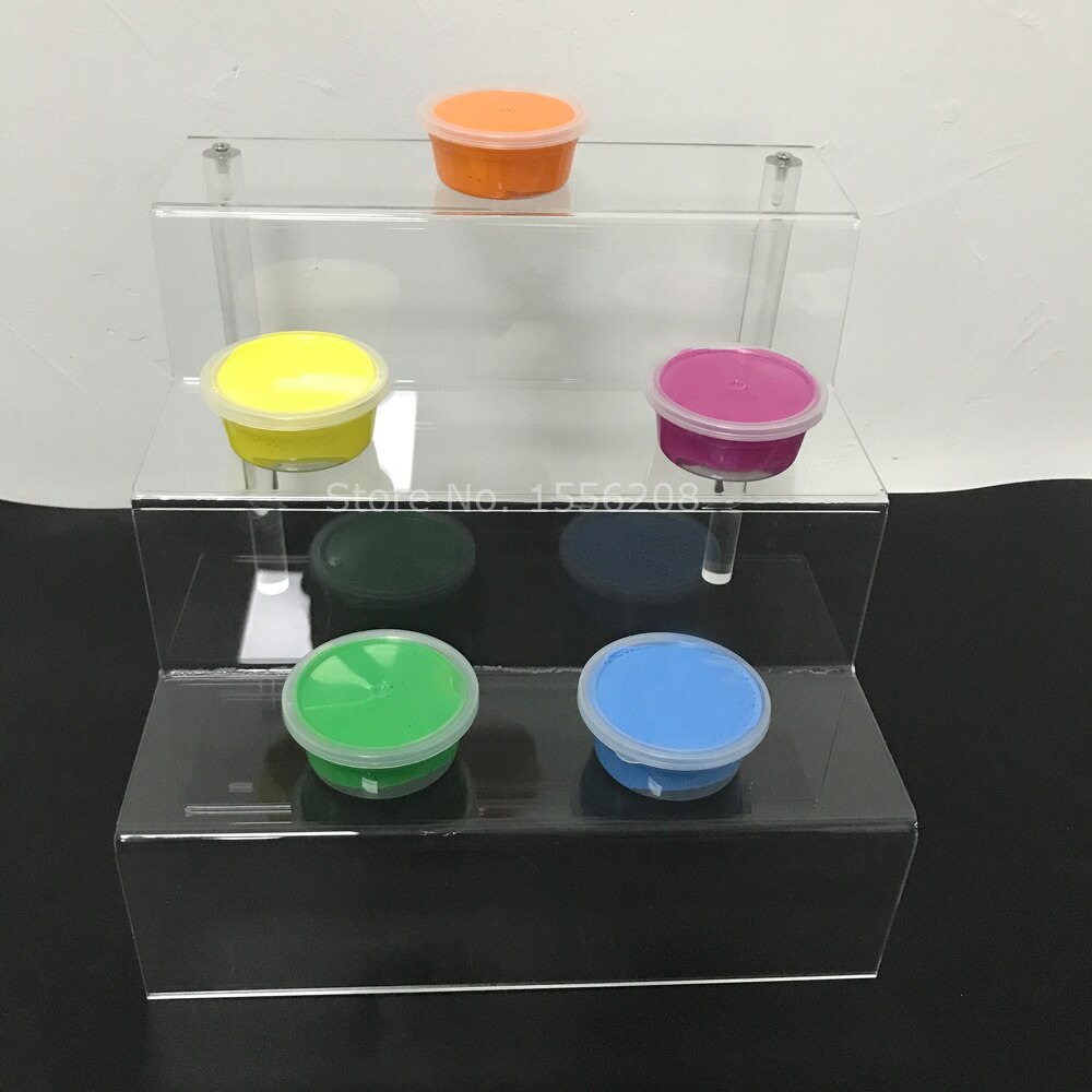 Clear Acryl Dessert Plank Plexiglas Cupcake Stand 3 Tier Display Riser Rack Met Perspex Staaf 75mm Diepte Elke Tier