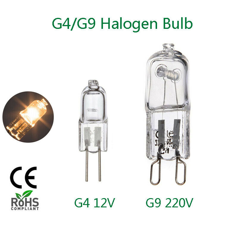 Pære halogen  g4 12v 10w 20w lys  g9 220v 25w 40w 50w 60w varm hvide klart klare glas indendørs kapsel væglamper