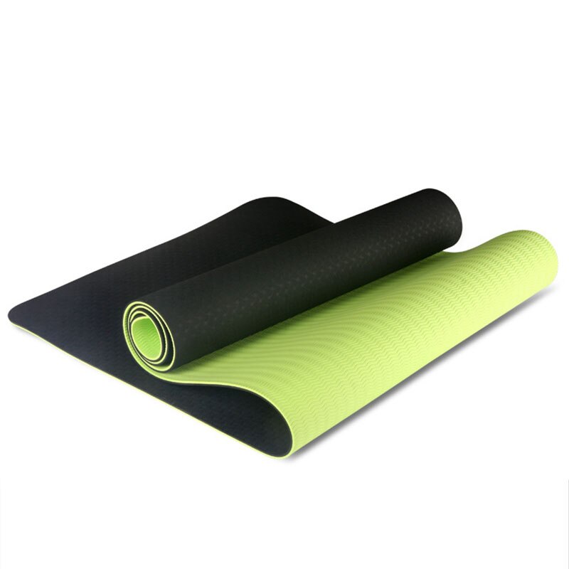 TPE Yoga Mat - 183x61cm - 6mm Thick - Non-Slip - Home Fitness Gym
