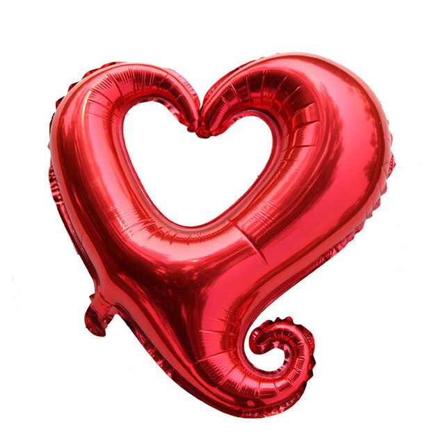 1pc 18- tommer kærlighed blomst hule hjerteform folie balloner valentinsdag bryllupsfødselsdagsfest fest dekoration ballon: Rød