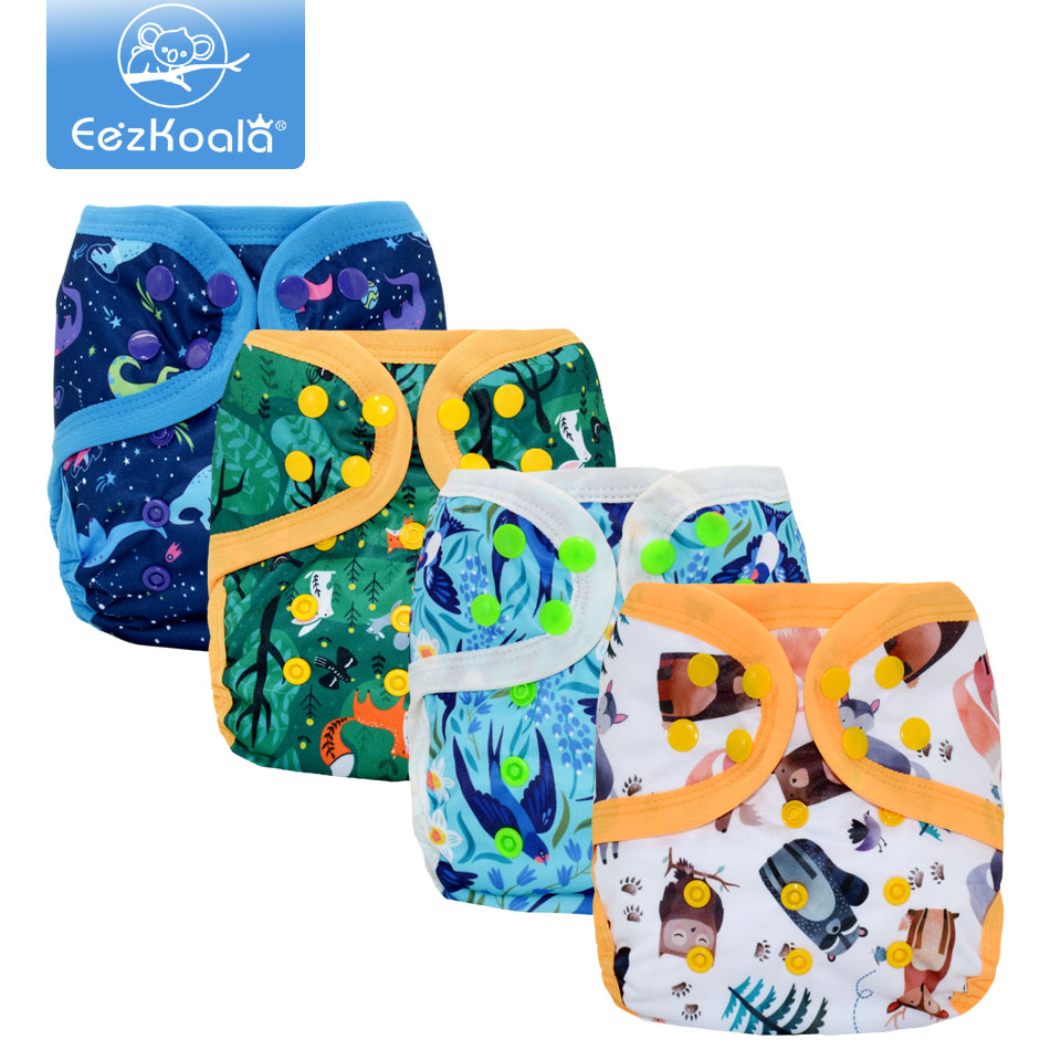 EezKoala Heavy Wetter AI2 Cloth Diaper Snap Insert Hemp Cotton Eco-Friendly Baby Nappy Waterproof Washable Night Nappies