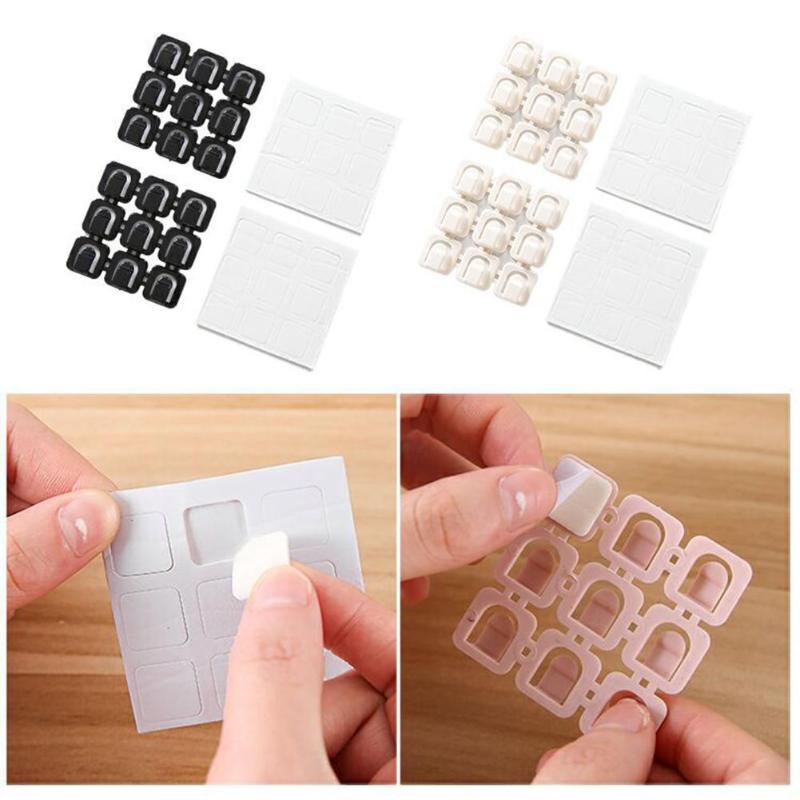 18pcs Fixed Desktop Network Wire Cables Clamp USB Line Cord Organizer Fixed Tool Install Data Line Cables Row Clamp