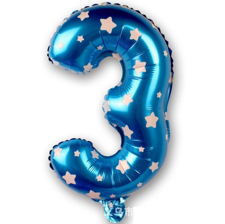 16 Inch Blue Star Number Foil Balloon DigitalBalloons Birthday Party Decoration Inflatble Air Ballon Birthday Wedding Supplies: 3