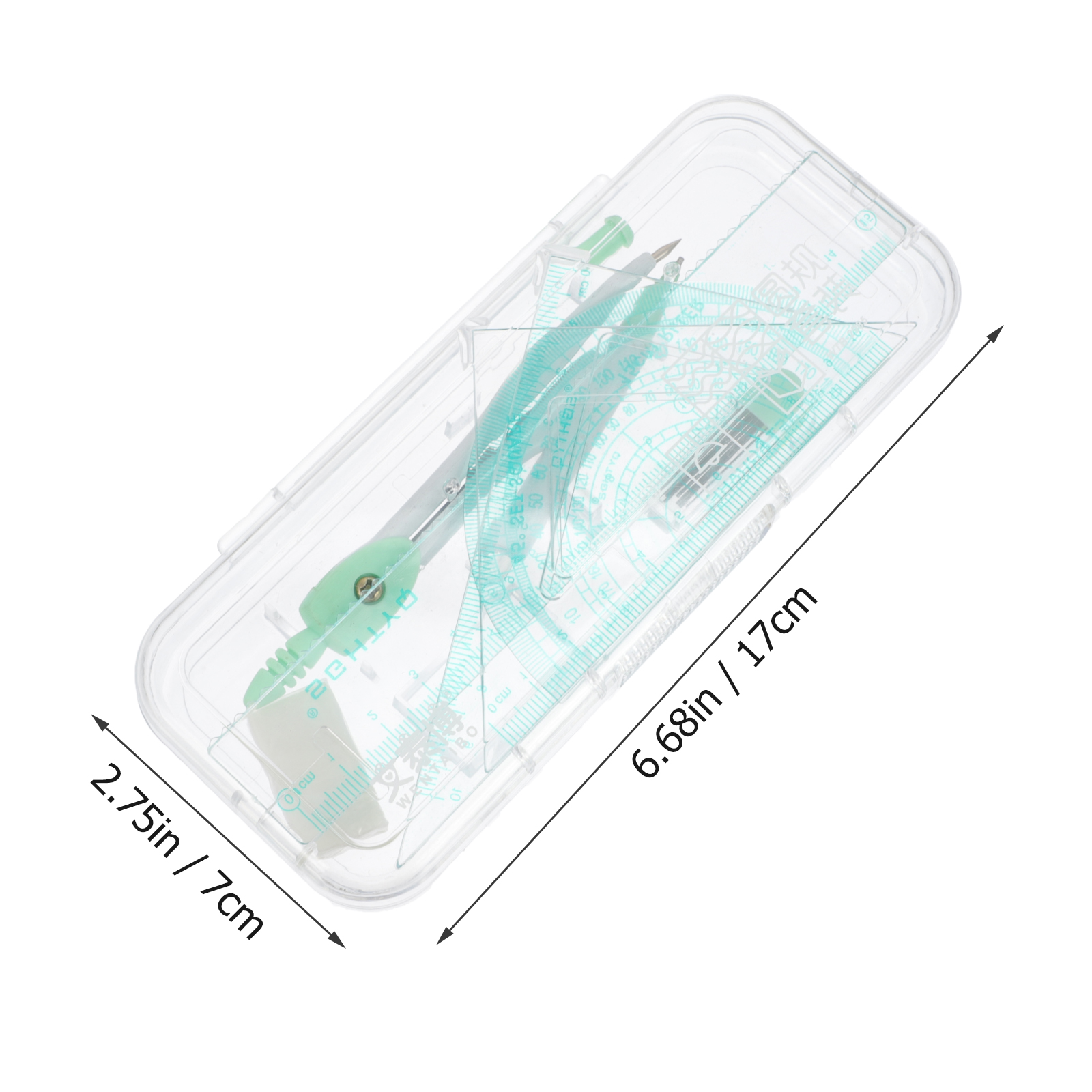 1 Set Metal Plastic Compass Tool Math Geometry Drawing Tool Student Compass Ruler (Random Color)