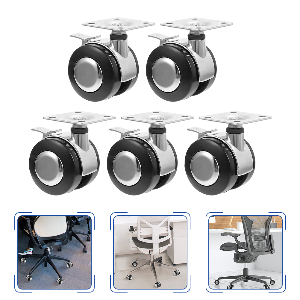 5pcs Office Chair Caster Wheels Furniture Rotation Swivel Wheel