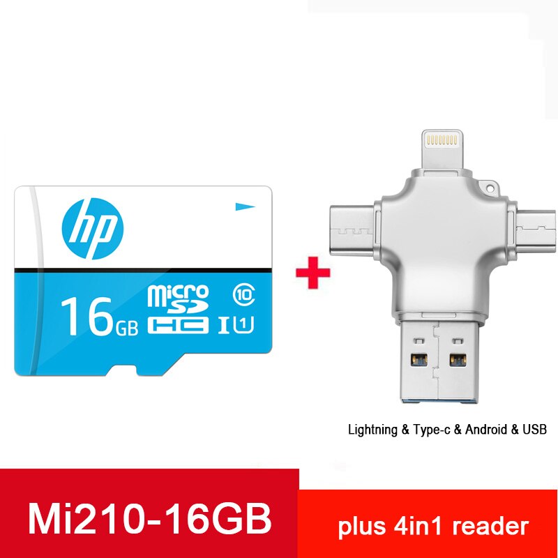 Hp Tarjeta Scheda Micro Sd Scheda di Memoria 128 Gb Tf Flash Card 64 Gb 32 Gb 16 Gb Cartao De memoria Microsd per Galaxy Huawei Xiaomi Telefono: Mi210-16GB-4in1