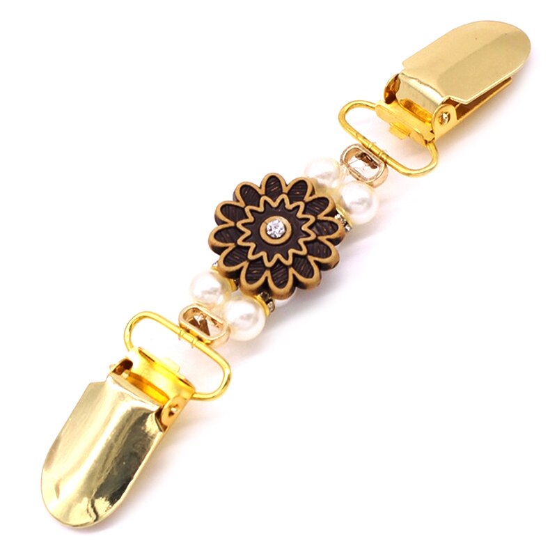1Pc Retro Vest Clip Cape Shawl Shirt Trui Kraag Eend Clip Parel Steentjes Blouse Gesp Kleding Decoratie Broche Pin: 24