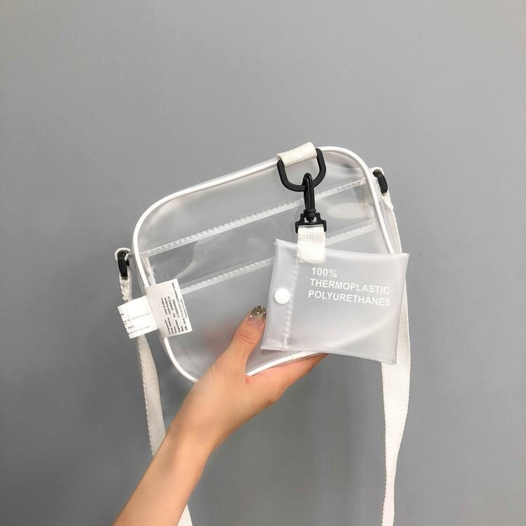 Bag Female Summer Upper Korean Edition Jelly Transparent Small Square Package Mini Single Tilt Satchel Tide