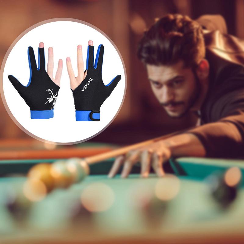 Guantes de 3 dedos para ejercicio, antideslizantes, ajustables, transpirables, finos y sedosos, proceso de empalme de billar, guantes de mesa de billar de 3 dedos