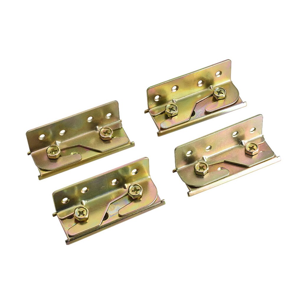 4pcs/set Fastener Fixing Connector Anti-shake Accessories 4 Inch Bed Hinge Bedroom Rail Brackets Furniture With Screws Thickened