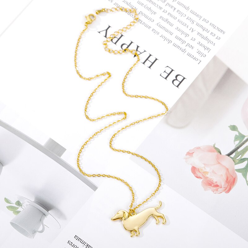 Teckel Vormige Ketting Voor Vrouwen Worst Hond Hanger Kettingen Leuke Gold Rvs Ketting Hond Ketting Kerstcadeau