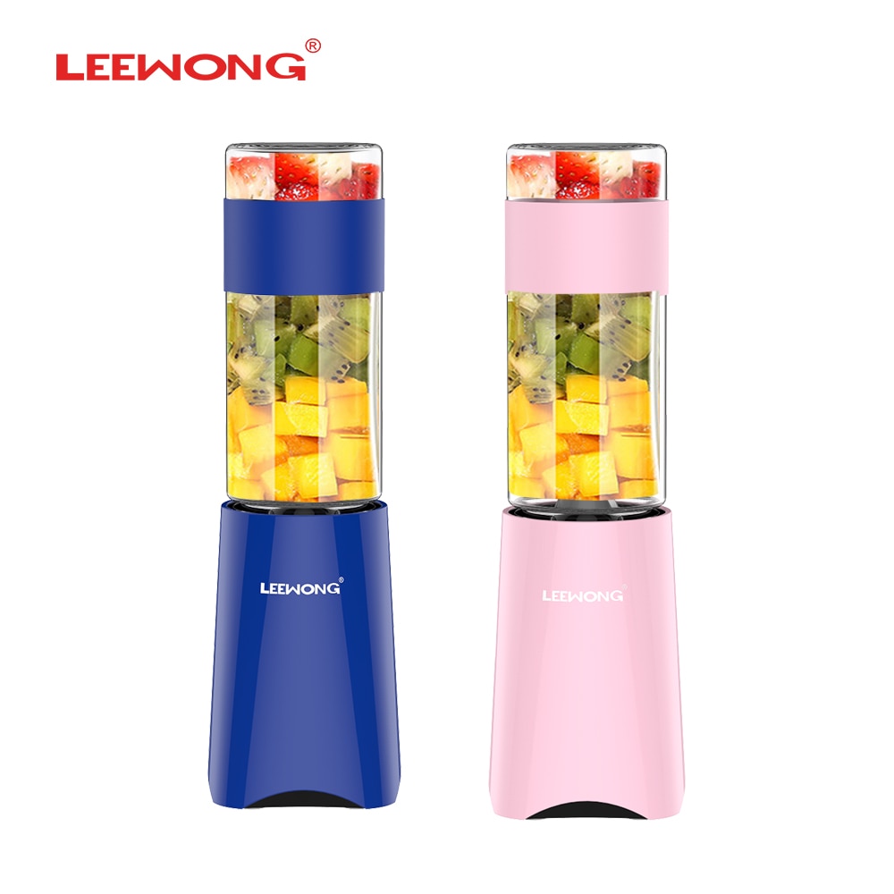 LEEWONG Electric Mini Multi-functional Portable Glass Blender Juicer Travel Kitchen