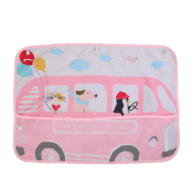 Cartoon patroon auto auto achter zijruit zonnescherm gordijn kind kinderen zonnebrandcrème hoes uv-bescherming met opbergnet: A