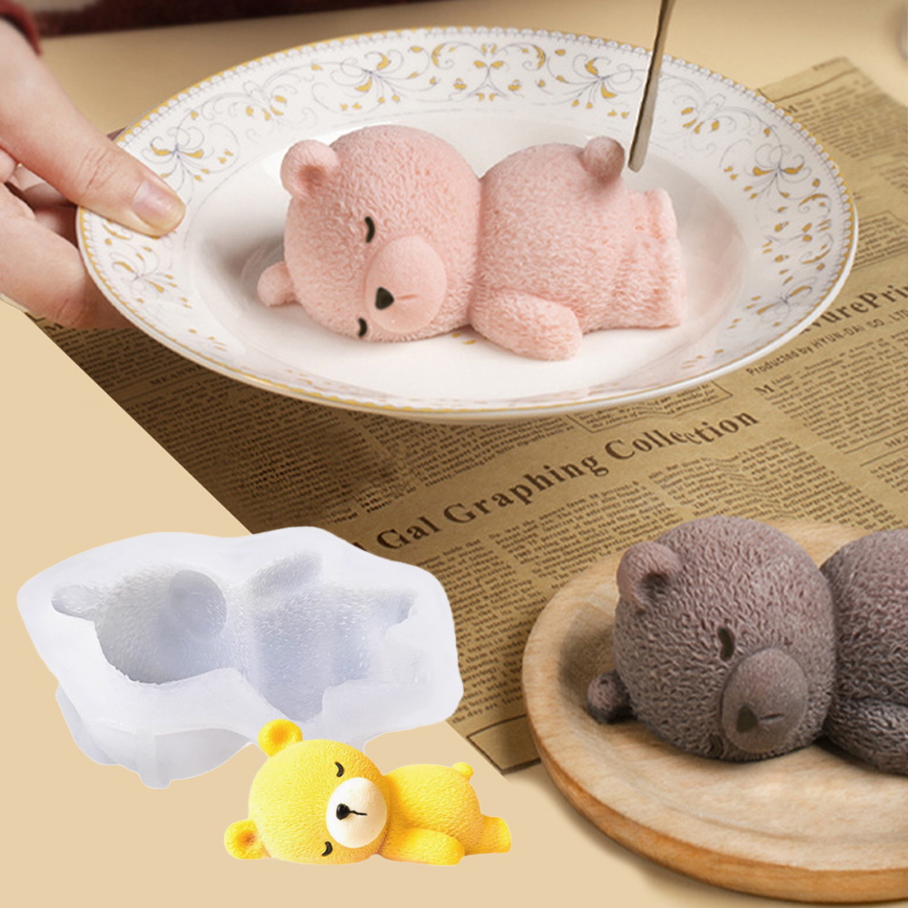 Forma Silikonowa robić Ciasta Musowego z Jednym Misiem Śpiącym, Narzędzia robić Deserów, Forma robić Rękodzieła z Żywicy i Gliny, Akcesoria Kuchenne robić Pieczenia