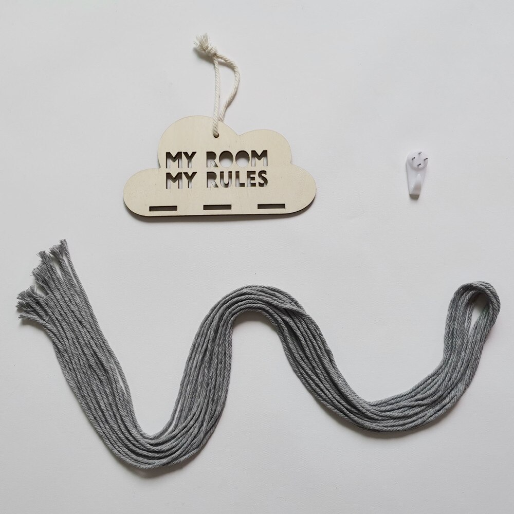 Organizador de horquillas de nube de madera para niña, soporte de pinzas para el pelo de bebé, almacenamiento de fotos de joyería, colgante para habitación de niños, adornos de pared: B