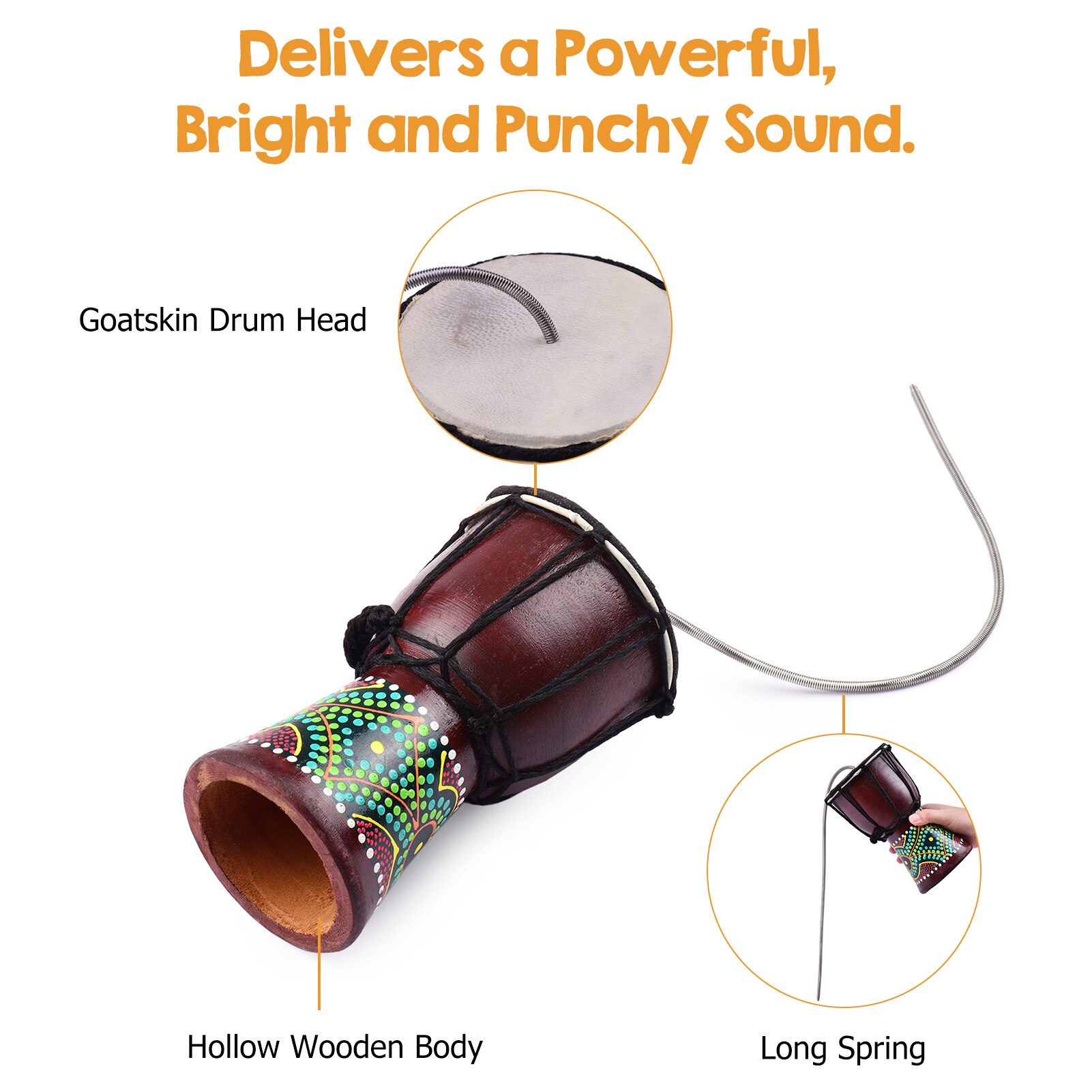 4.7 Inch Lente Drum Thunder Tube Geluid Maker Percussie Drum Musical Toy Voor Prestaties Pratice Muziek Onderwijs