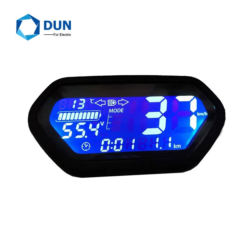 Waterproof 48V-144V Universal Phase Hall Sensor LCD Speedometer display meter for Electric scooter motorcycle: Blue