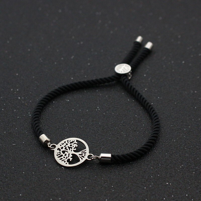 Schattige Beer Rvs Life Tree Charm Armbanden En Armbanden Voor Vrouwen Mannelijke Koppels Lucky Vriendschap Armband Mannen Sieraden