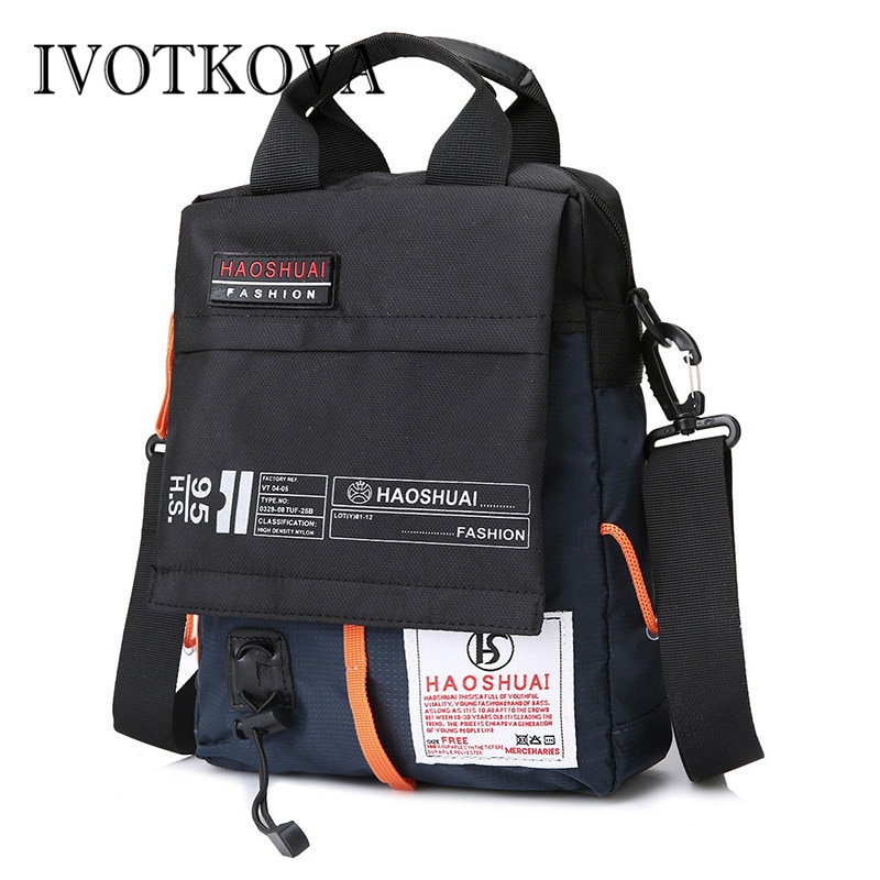 IVOTKOVA Casual Men's Shoulder Bags Male Crossbody Packs Vintage Waterproof Men Handbags & Purses Travel Bags