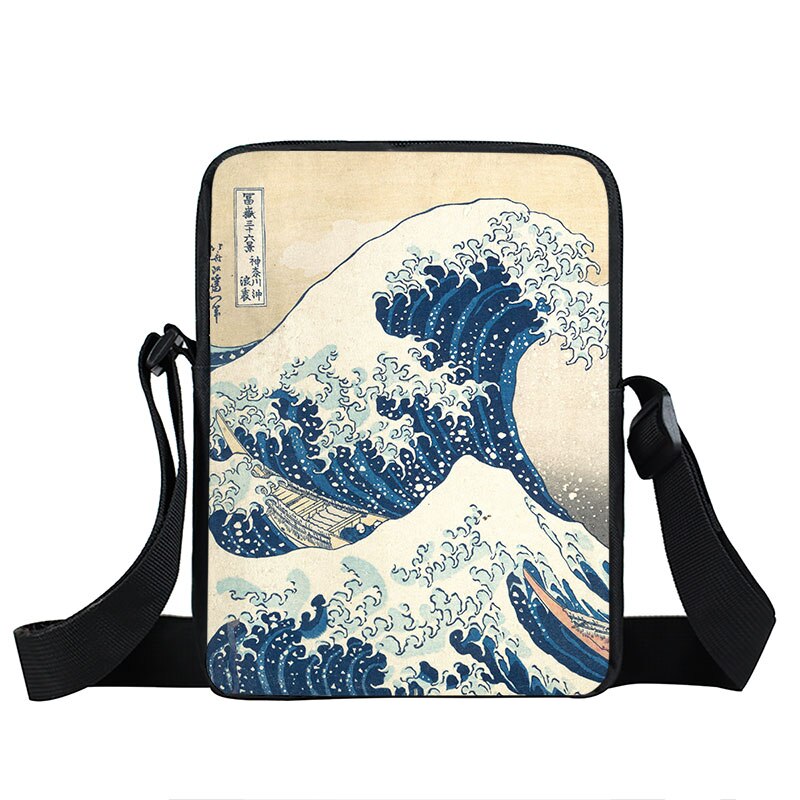 Bolsa de mensajero japonesa para adolescentes, bolso de hombro estampado, pinturas para adolescentes: xkb-fsh03