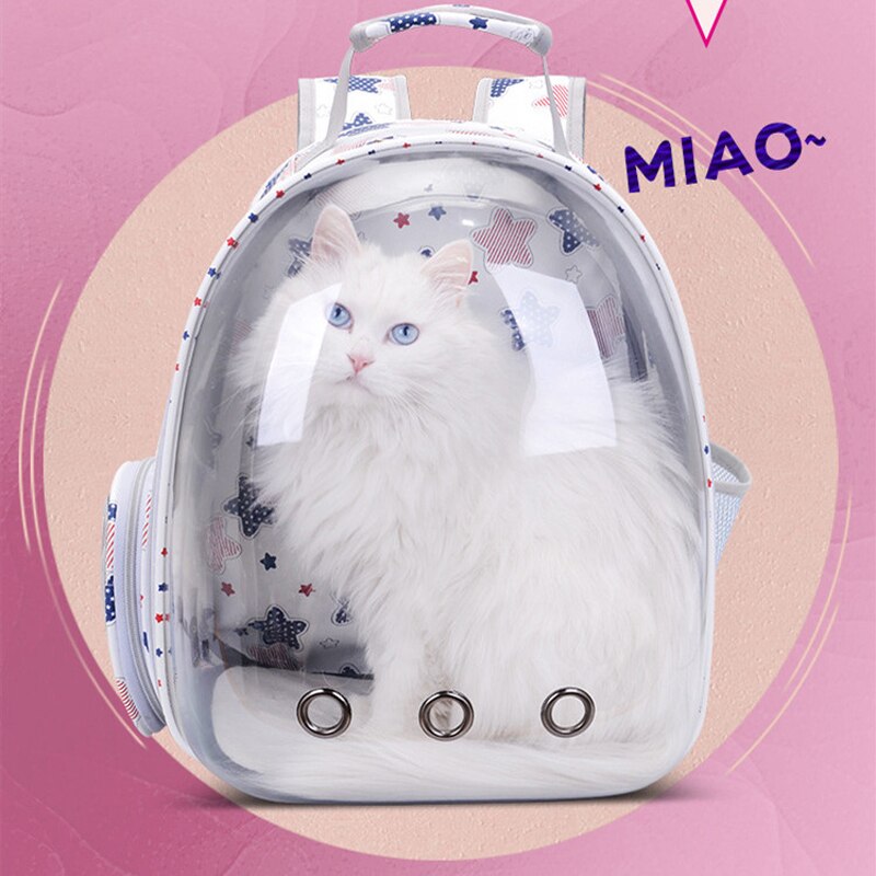 Star-Bolsa de transporte portátil para mascotas, bolso de mano transpirable con de cápsula espacial transparente, impermeable, mochila de viaje para exteriores, perros pequeños