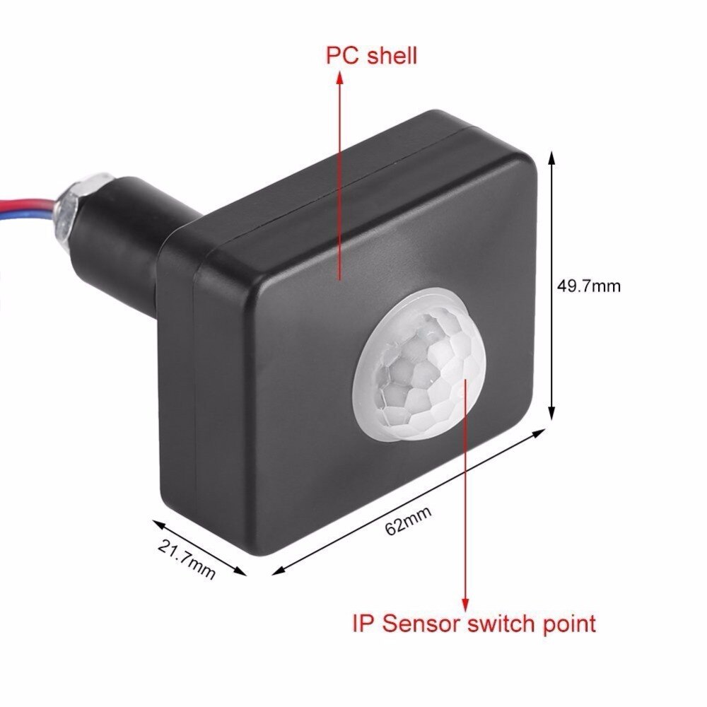 10-50W 90-265V Outdoor Security Mini PIR Human Body Motion Mini Sensor Detector Inductor Switch for Led Floodlight