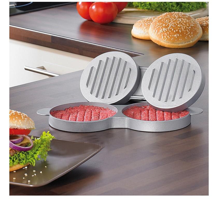 Metall dubbel hamburgare köttpress och biffar maker hamburgare press kök matlagning matlagning verktyg