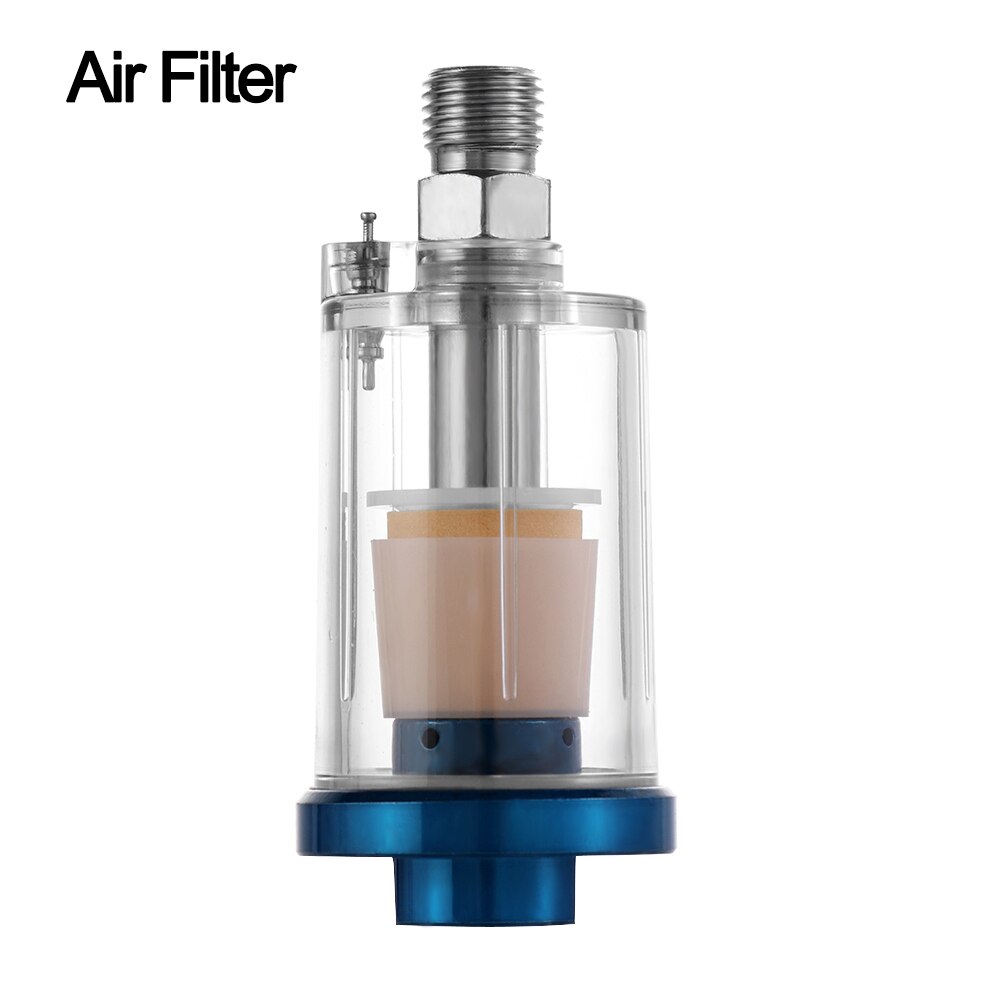 1/4 Spray Gun Digital Paint Air Pressure Regulator Gauge with Transparent Water Trap Filter