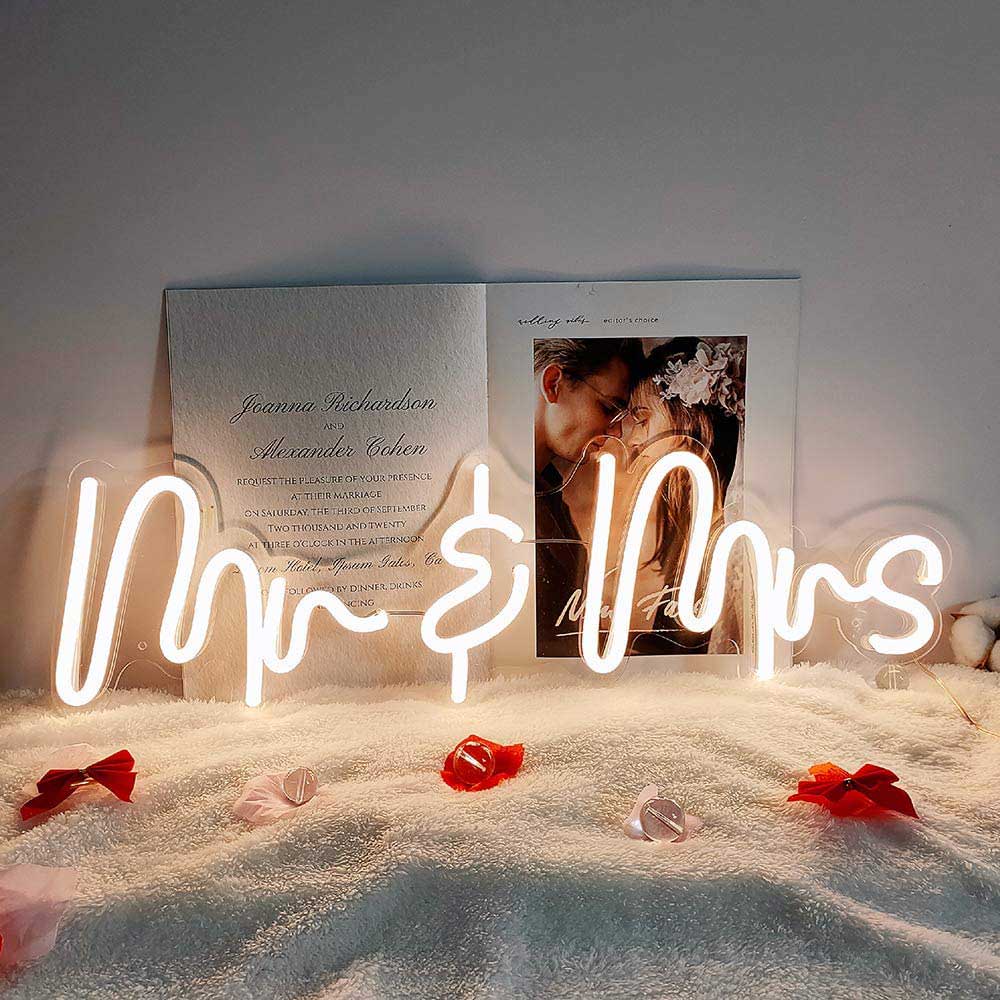 Letreros de neón Led de feliz cumpleaños, mejor novia, bebé, Mr Mrs, luces para , Bar, Club, decoración de pared de la habitación del hogar, letrero de neón LED colgante,: Blanco frío / 1 W