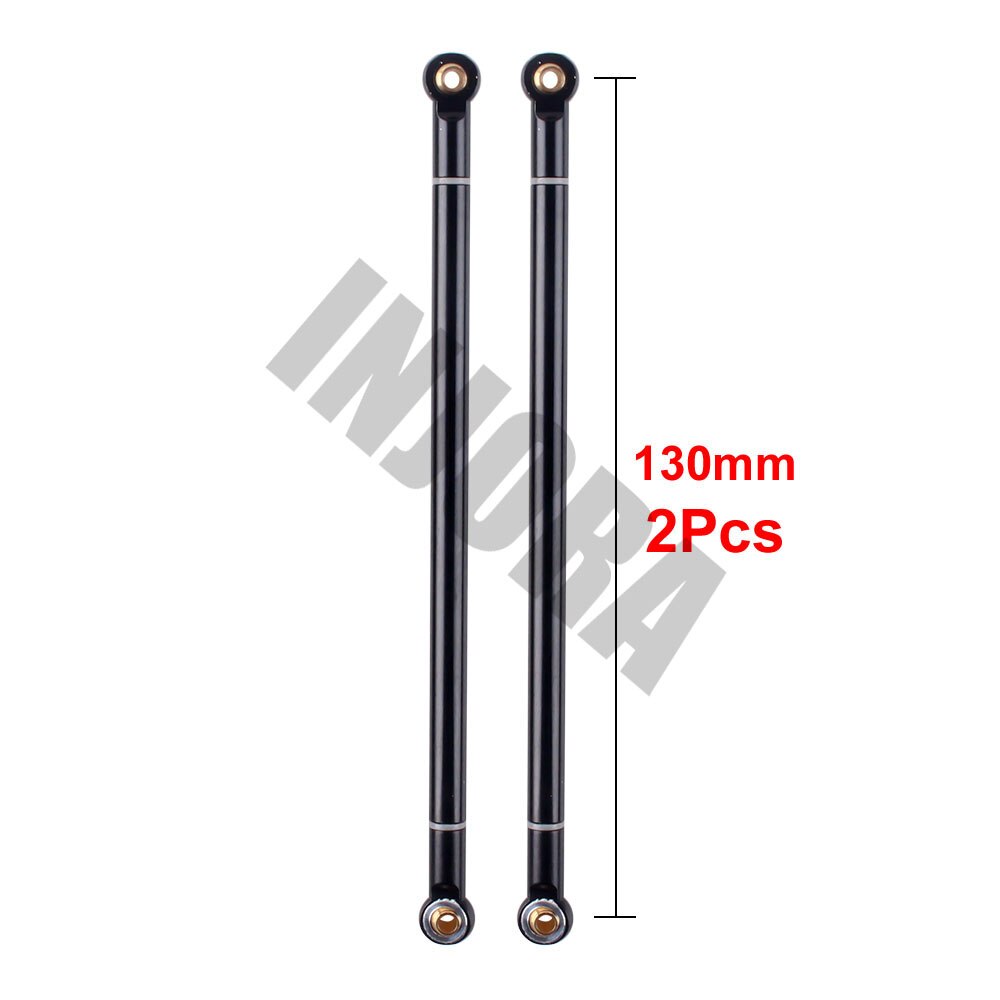 2PCS RC Car 70 80 90 100 110 120 130MM Red/Black Aluminum Alloy Link Rod for 1/10 RC Crawler Axial SCX10 D90 Upgrade Parts: 130MM Black