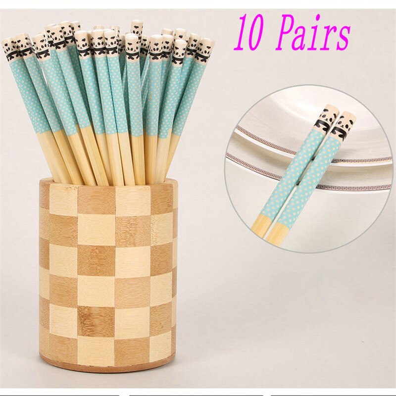 10 par pałeczki Sushi kije chińskie pałeczki bambusowe panda pałeczki wielokrotnego użytku zastawa stołowa jadalnia jedzenie pałeczki robić jedzenia na prezent: rodzaj 5