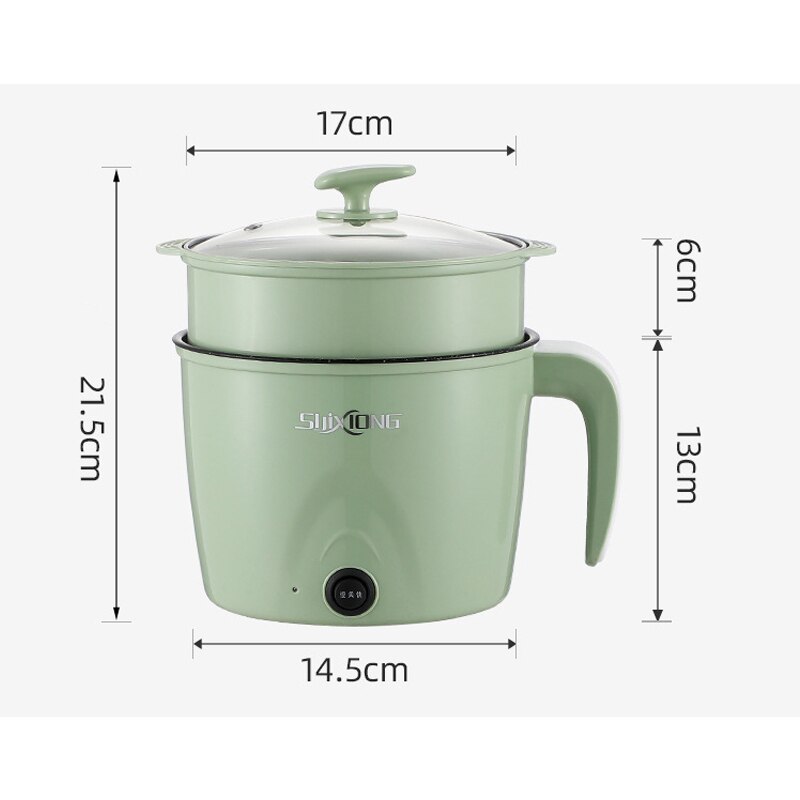 Electric Cooker 1.8L Electric Multicooker 220V Household Pot for 1-2 People Rice Cooker Single/Double Layer Non-stick Pan