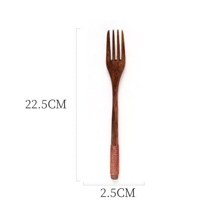 Portable Tableware Vintage Japanese Wood Chopsticks Spoon Fork Travel Dinnerware Suit Environmental Travel Wooden Cutlery Set: F 1Pc