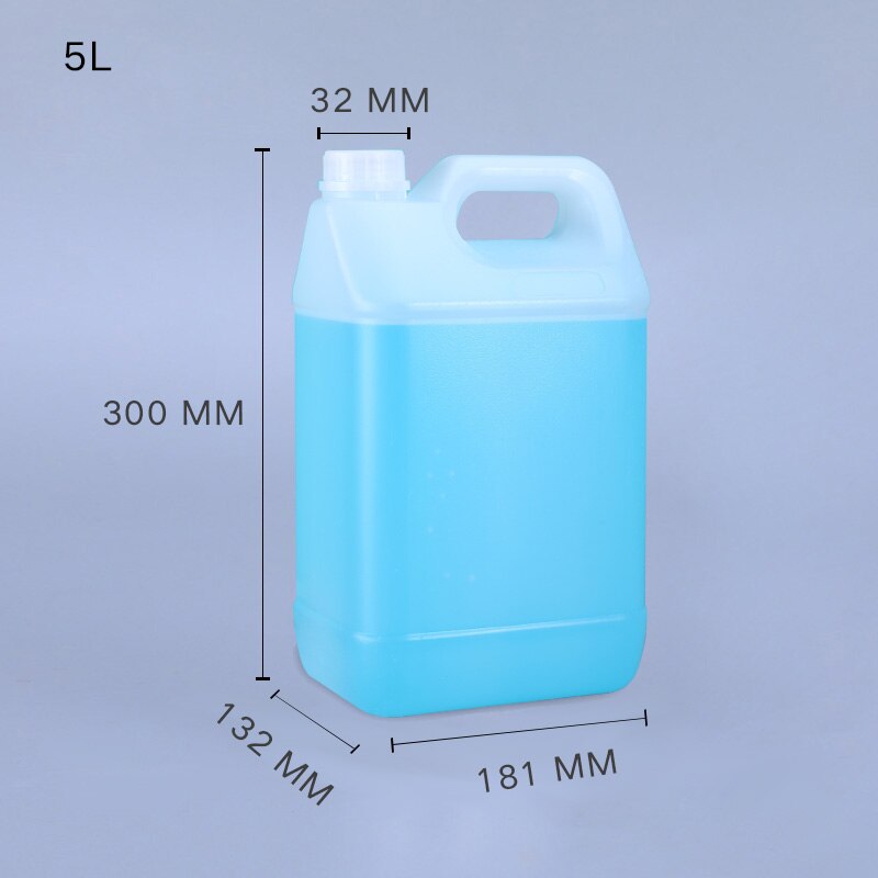 5 liter Thicken HDPE plastic Container with Lid Food Grade liquid jerry can Leakproof water bottle Honey barrel 1Pcs: translucent