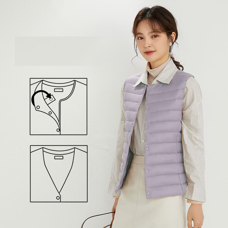 NewBang 90% Matt Fabric Women's Warm Vests Ultra Light Down Vest Women Waistcoat Lightweight Warm Sleeveless Winter Liner: XXXL / PURPLE