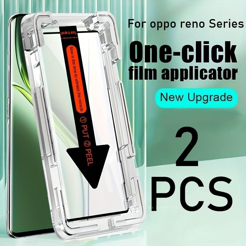2 uds vidrio templado de instalación Simple con un solo clic para OPPO Reno 14 Pro 14F 13 Pro 10/11/12 Pro 11F 12F HD película protectora de pantalla
