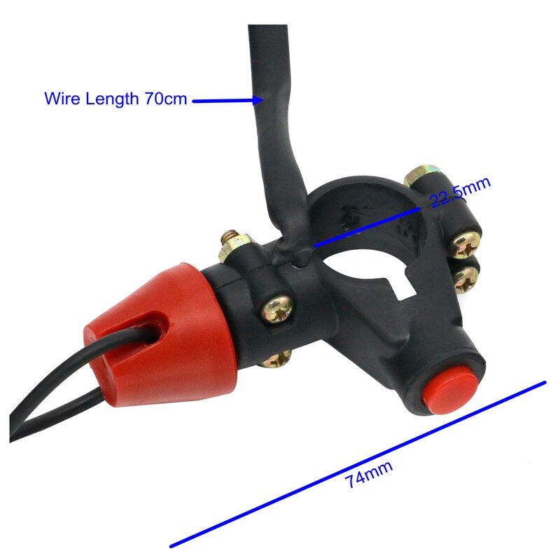 MotoLovee Motorcycle Safety Black Universal Engine Stop Tether Lanyard Closed Kill Switch For Quad Bike