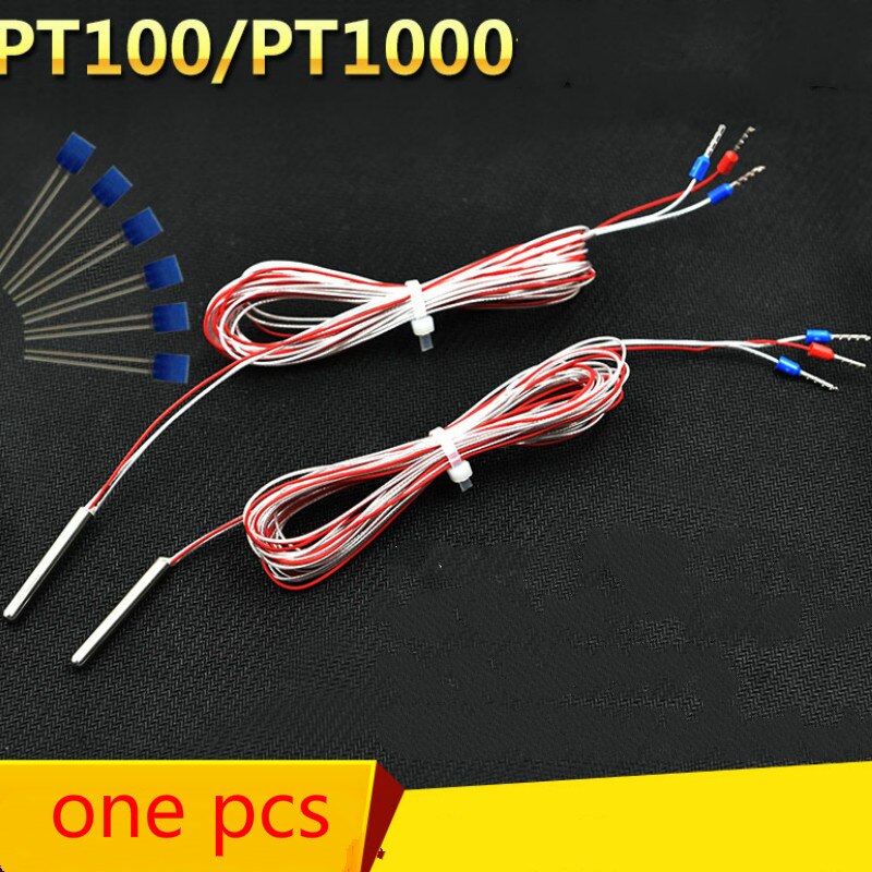 2 meters PT100 temperature sensor Probe PT100 Cable Stainless Probe Thermal resistance temperature probe1M/2M/3M/5M