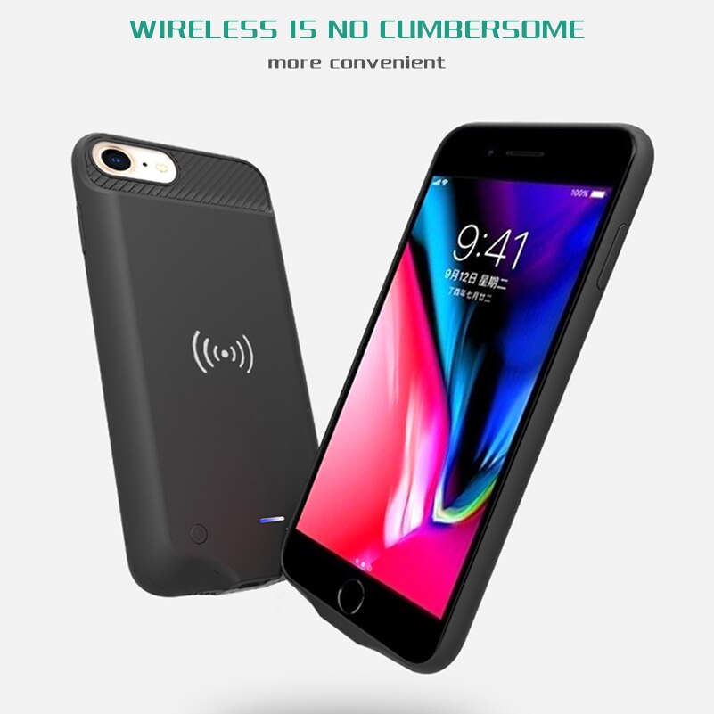 Funda de cargador de batería para iPhone 6, 6S, 7, 8, Banco de energía, carga inalámbrica, paquete de batería externa, funda con Audio para iPhone 6s, 7P, 8 P