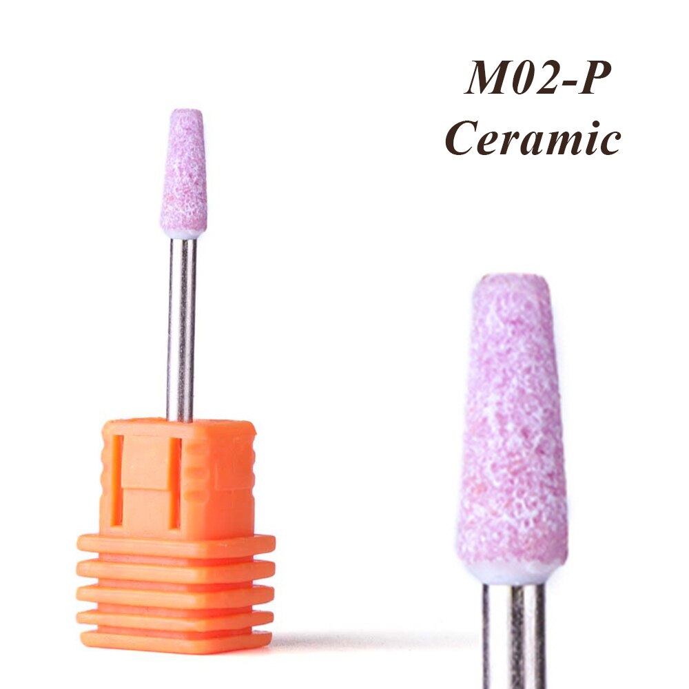 1 Pc Frezen Nail Boor Rubber Siliconen Keramische Polijsten Bestanden Gereedschap Voor Elektrische Manicure Pedicure Machine LA065-1: M02-P
