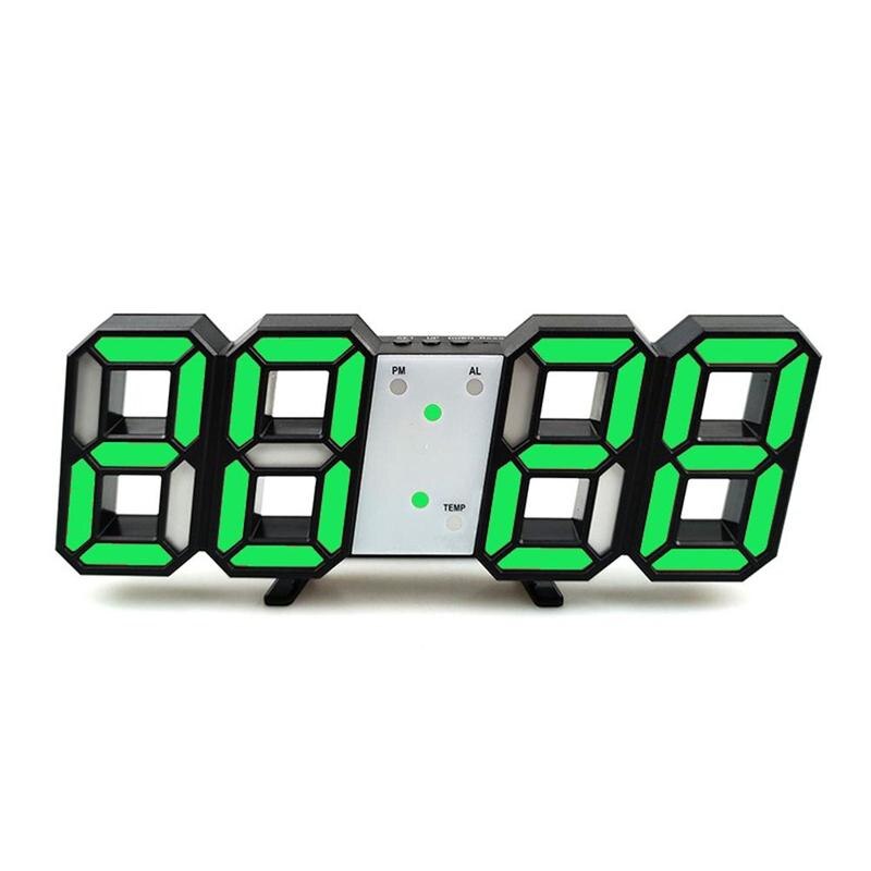 Acrylic Red LED Digital Clock Glowing Night Displaying Automatically Clock Dimmed Temperature Brightness N8V1: Black