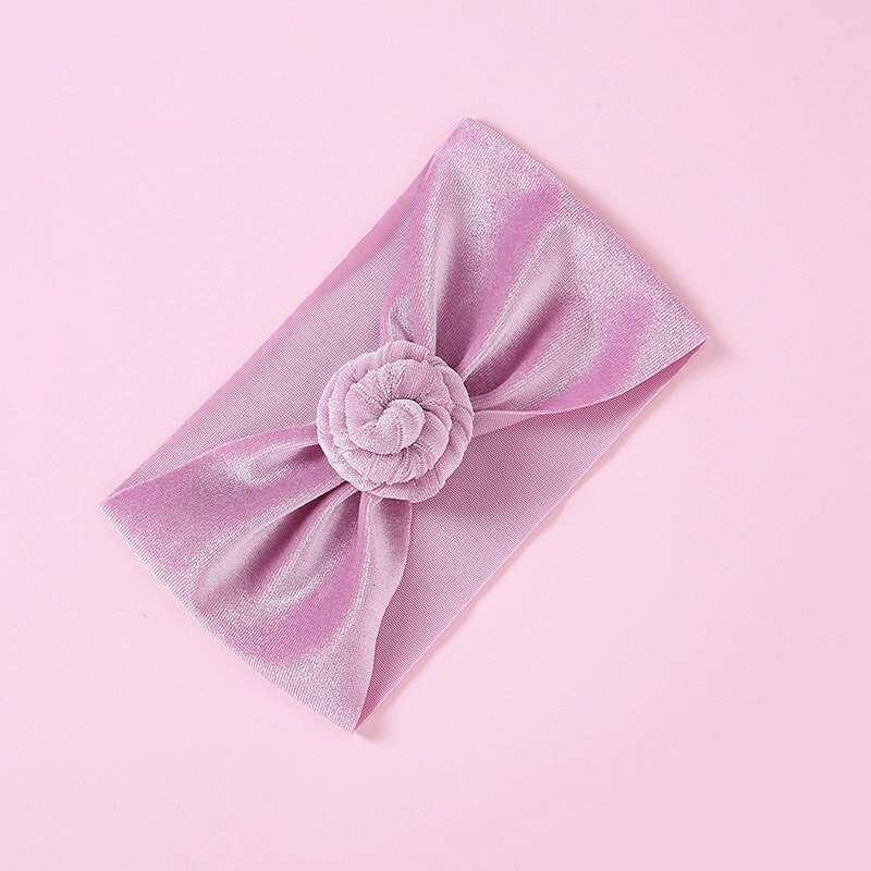 Baby Velvet Turban India Knot Baby Girl Headbands Headwraps Solid Color Toddler Kids Elastic Hair Bands Accessories: purple